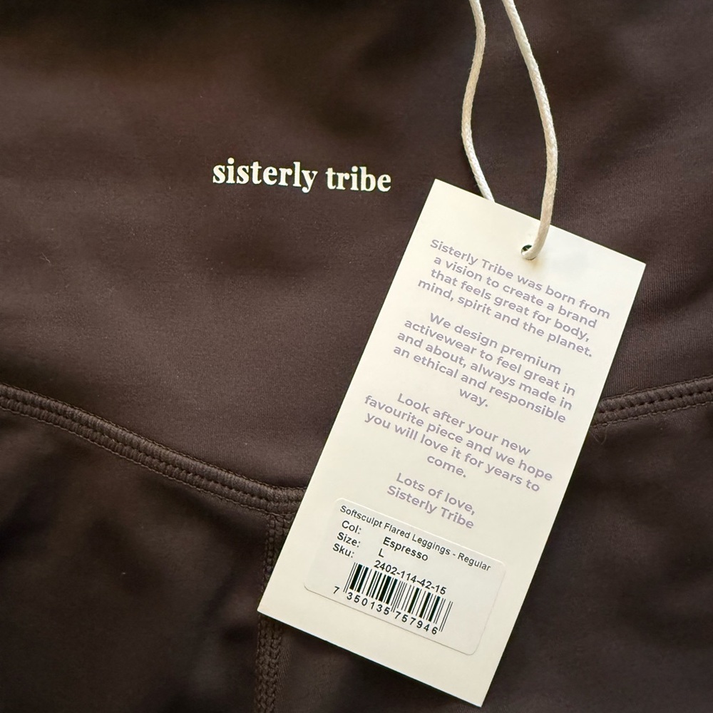 NWT Sisterly Tribe High-Waist Flare Activewear Leggings Size L - Picture 5 of 6